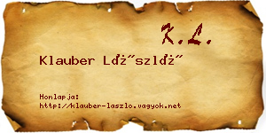 Klauber László névjegykártya